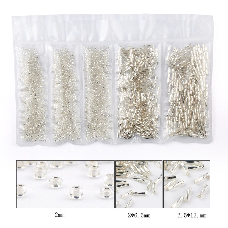 Emballage match 30g/ taske frø perler tube perle glas beklædningsgenstand frø perler tilbehør armbånd tøj gør diy: Sølvskygge