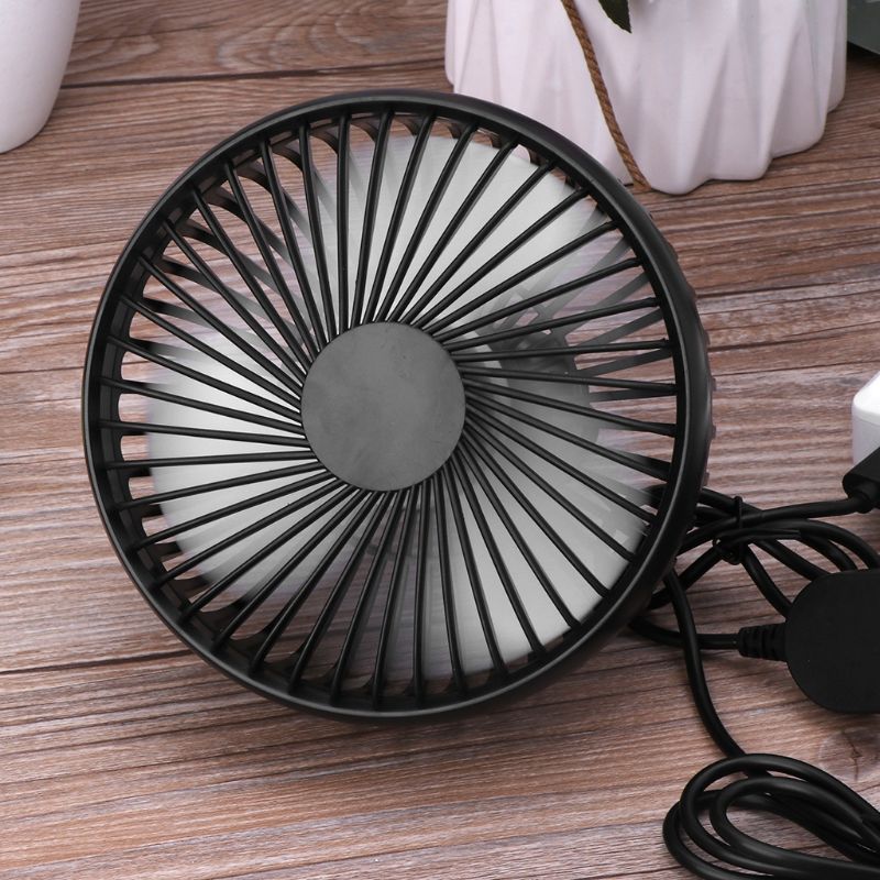 Universal 5V 360 Degree Rotation Adjustable Angle Car Air Vent USB Fan 3 Speed Electric Air Blower Cooling Fan with ON OFF Switc