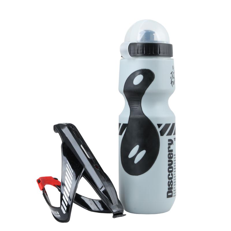 Bouteille d&#39;eau pour vélo de 650 ml, gourde pour cyclisme, activités en plein air, bouilloire portable avec porte-bouteille, accessoire pour bicyclette: 650ml Gray