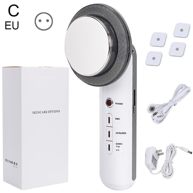 Three-in-one Slimming Instrument LED Beauty Instrument Ems Micro-current Ultrasonic Micro-electric Skin Beauty Instrument 1PC: C