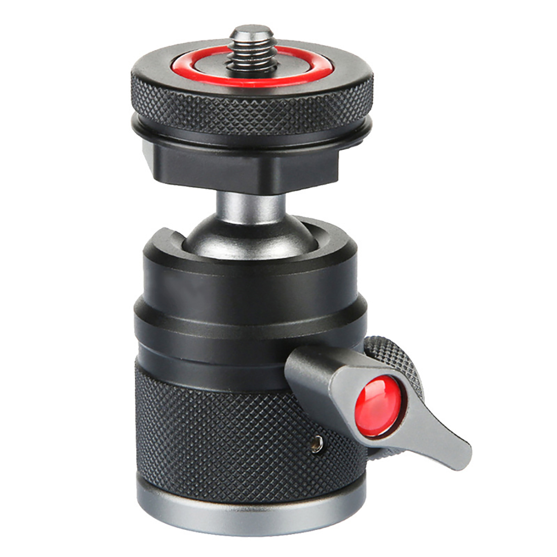 Cold Shoe Mount Mini Ball Head 360 Panoramic Monitor Holder Camera Gimbal 1/4 3/8 for Tripod Speedlite LED Bracket Adapter: Blue