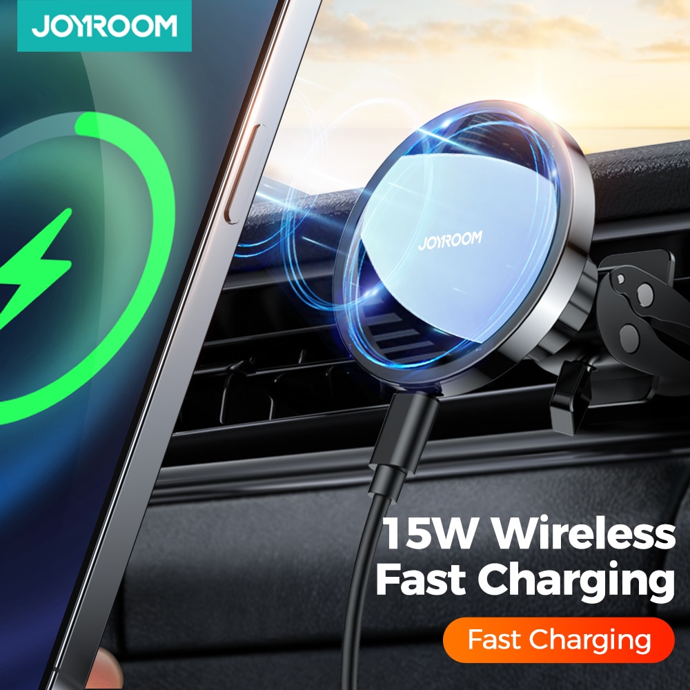 Joyroom Magnetic Wireless Charger Car Phone Holder 15W Qi Fast Charging Car Mount for iPhone 12 11 Pro Max XR Xs Samsung S9 S10