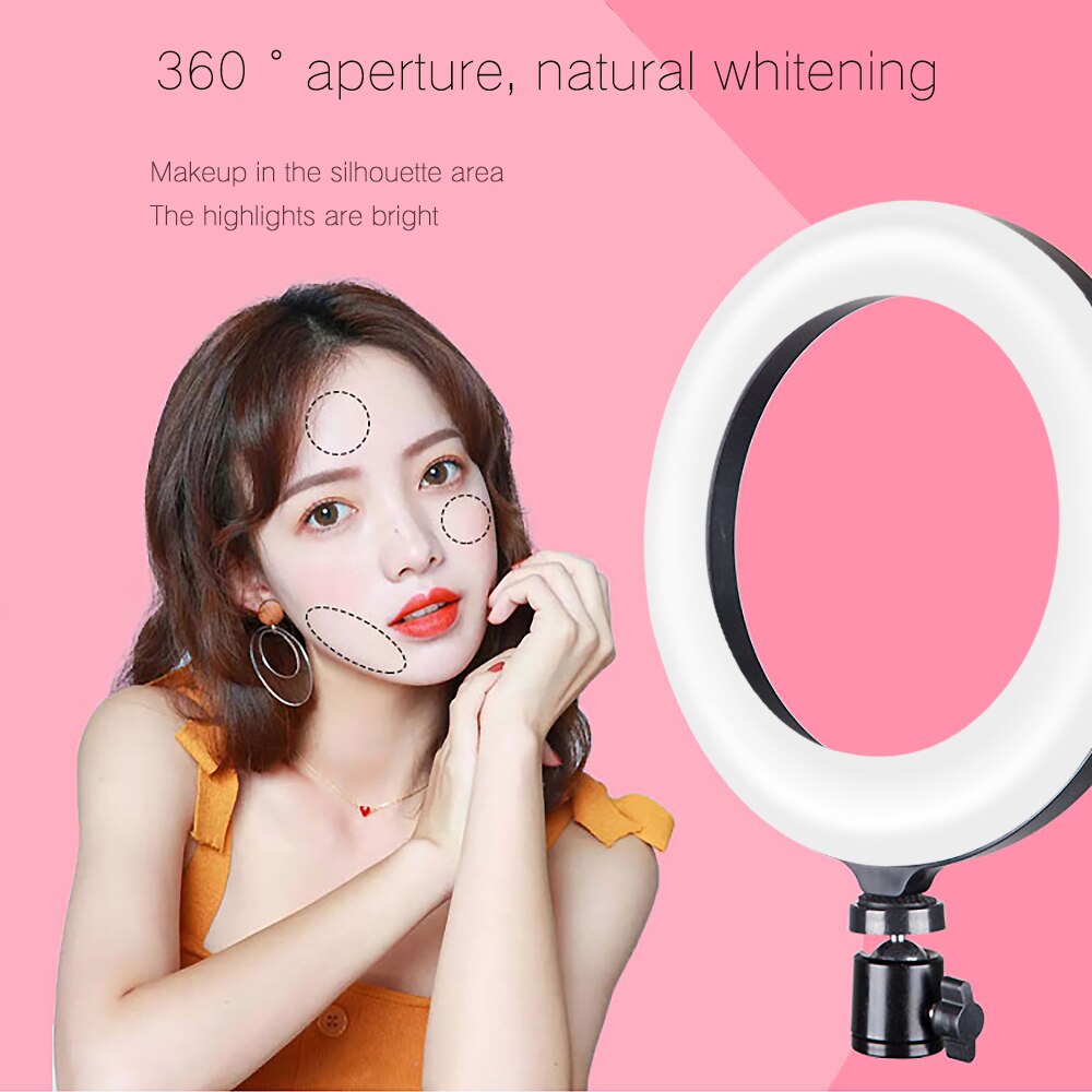 Selfie ring ljus led dimbar fotografering belysning led ring lampa selfie förstärkning fyllning ljus för telefoner 20/26cm