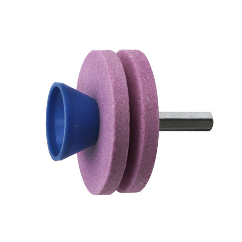 56MM Faster Lawn Mower Sharpener Lawnmower Blade Sharpener Universal Grinding Drill Universal Grinding Drill Cuts: 2 layers pink