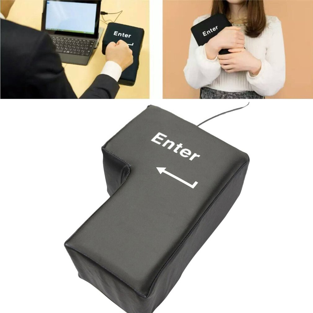 Supersized USB Enter-Taste Kissen Desktop Nickerchen Kissen Stress Relief Werkzeug für Home Office Computer Laptop Schwamm Pad Neuheit