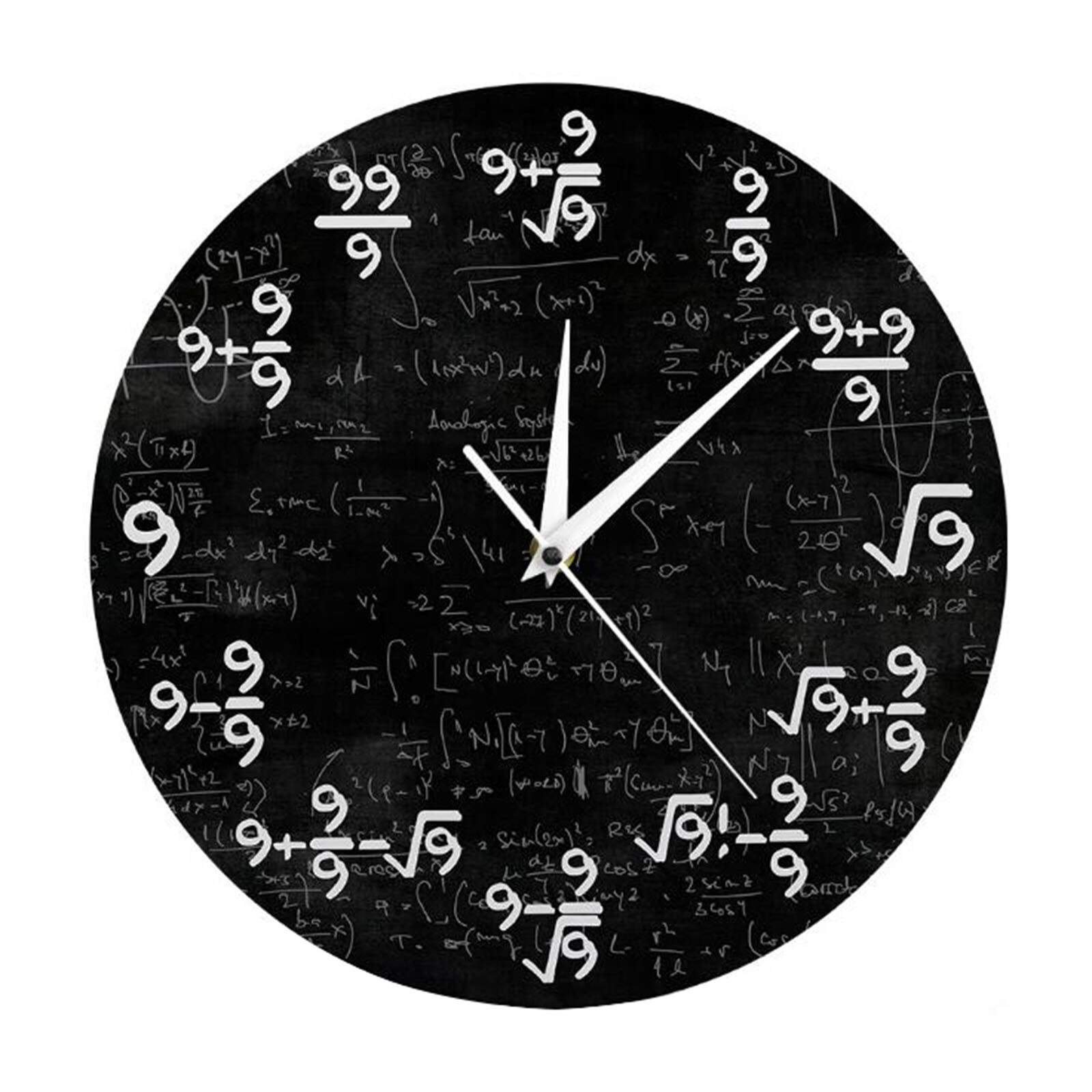 The 9s Math Clock Digital Control 9-pointer Acrylic Wind Suspension Clock Digital Equation Wall Clock Wall Clock Pointer
