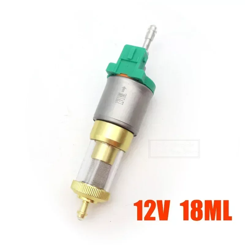 12V/24V 16ml/18ml Diesel Heater Fuel Pump with Double Filter, Quieter, Diesel Heater Replacement Parts for All Diesel Parking: Silver