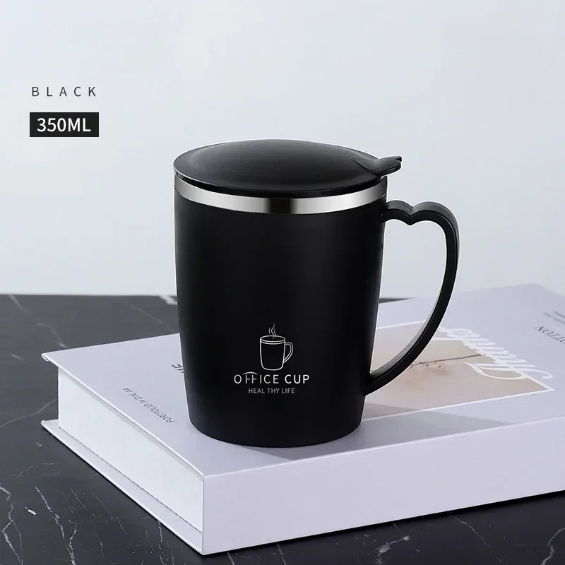 350ml Vacuum Cup Portable Mug Insulated Cup for Outdoor Traveling Double Wall Stainless Steel Coffee Cup with Handle and Lid Cia: green