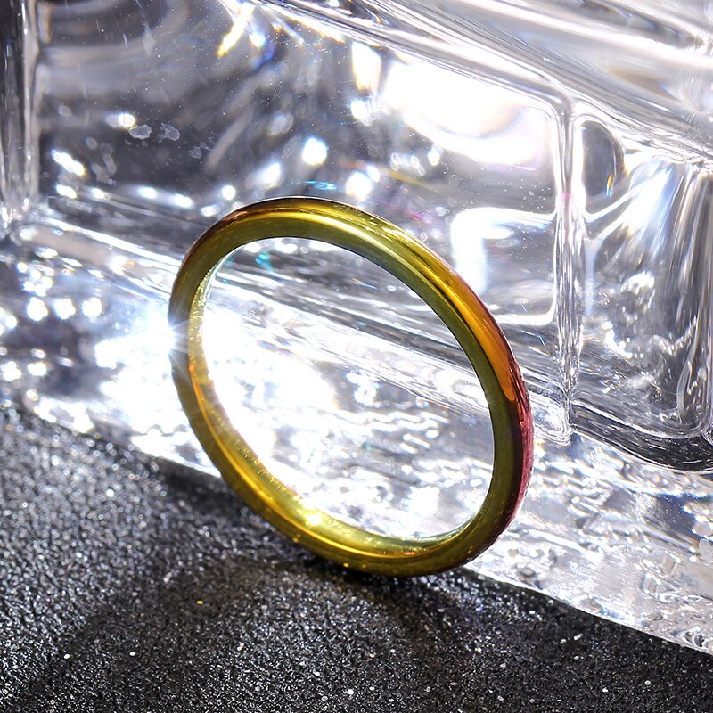 316 Stainless Steel 2mm Colorful Ring for Women