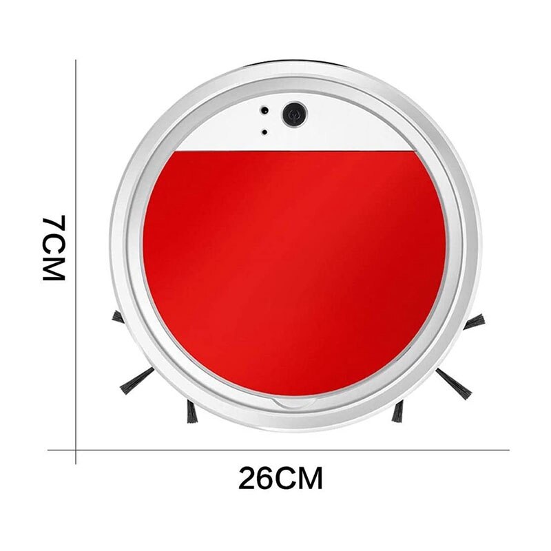 Slim ing Robot, ligent High Suction Robotic Vacuum Cleaner, for Household Pet Hair, Carpet,Red White