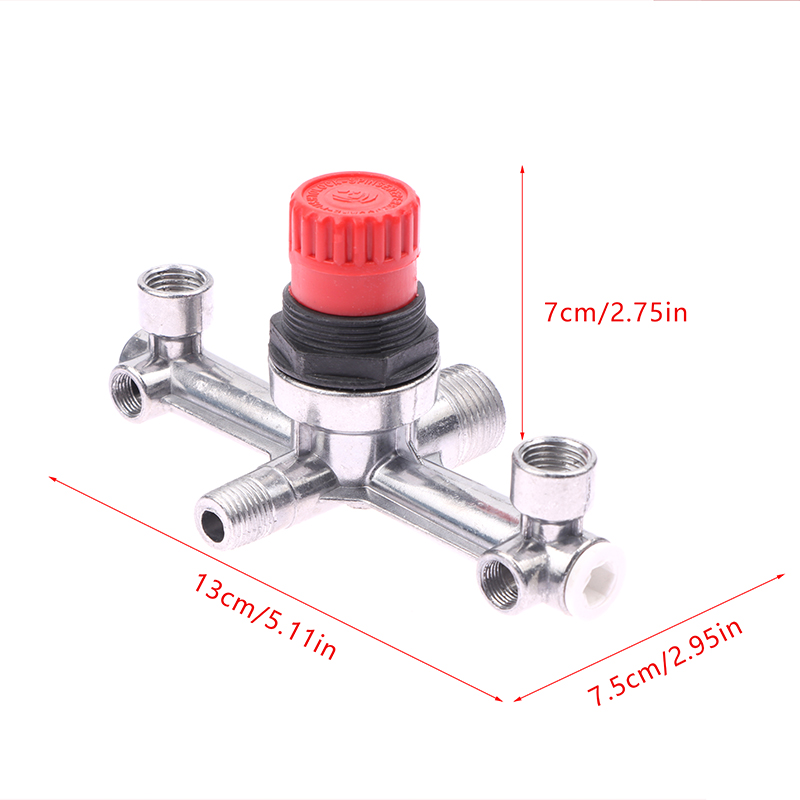 Regulator Valve Double Outlet Tube Air Compressor Switch Pressure Regulator Valve Fitting Part For Piston Air Compressor 1pc
