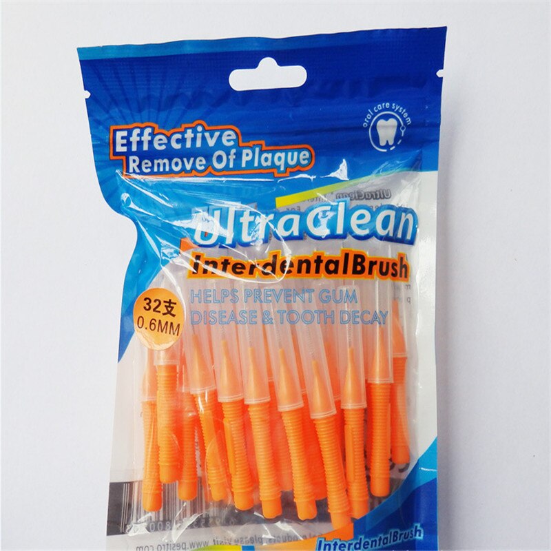 32 stk/sett interdentalbørste tannpirker tanntrådhode munn tannhygiene børste tannrengjøringsverktøy