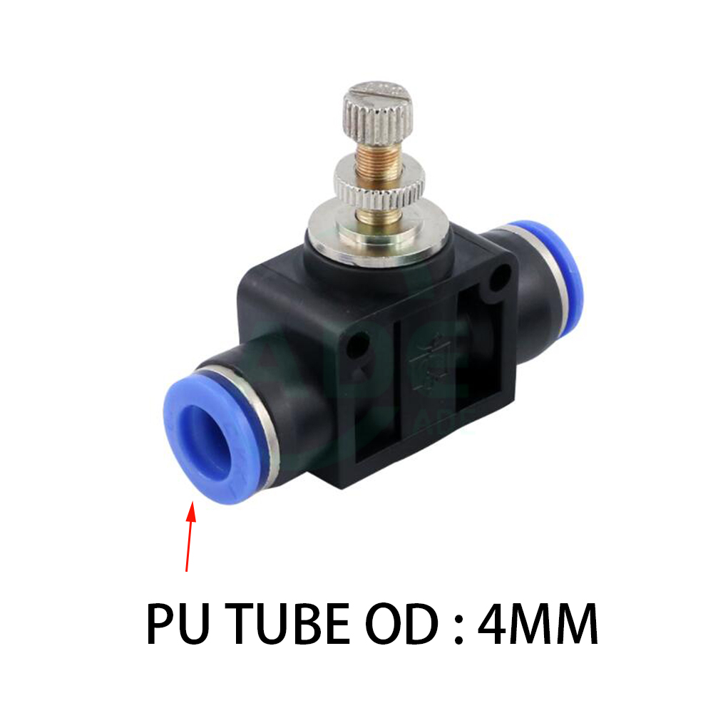 Luftstrom-Geschwindigkeitsregelventil, Rohr, Wasserschlauch, pneumatische Steckanschlüsse, Drosselventil, SA, 4–12 mm: transparent
