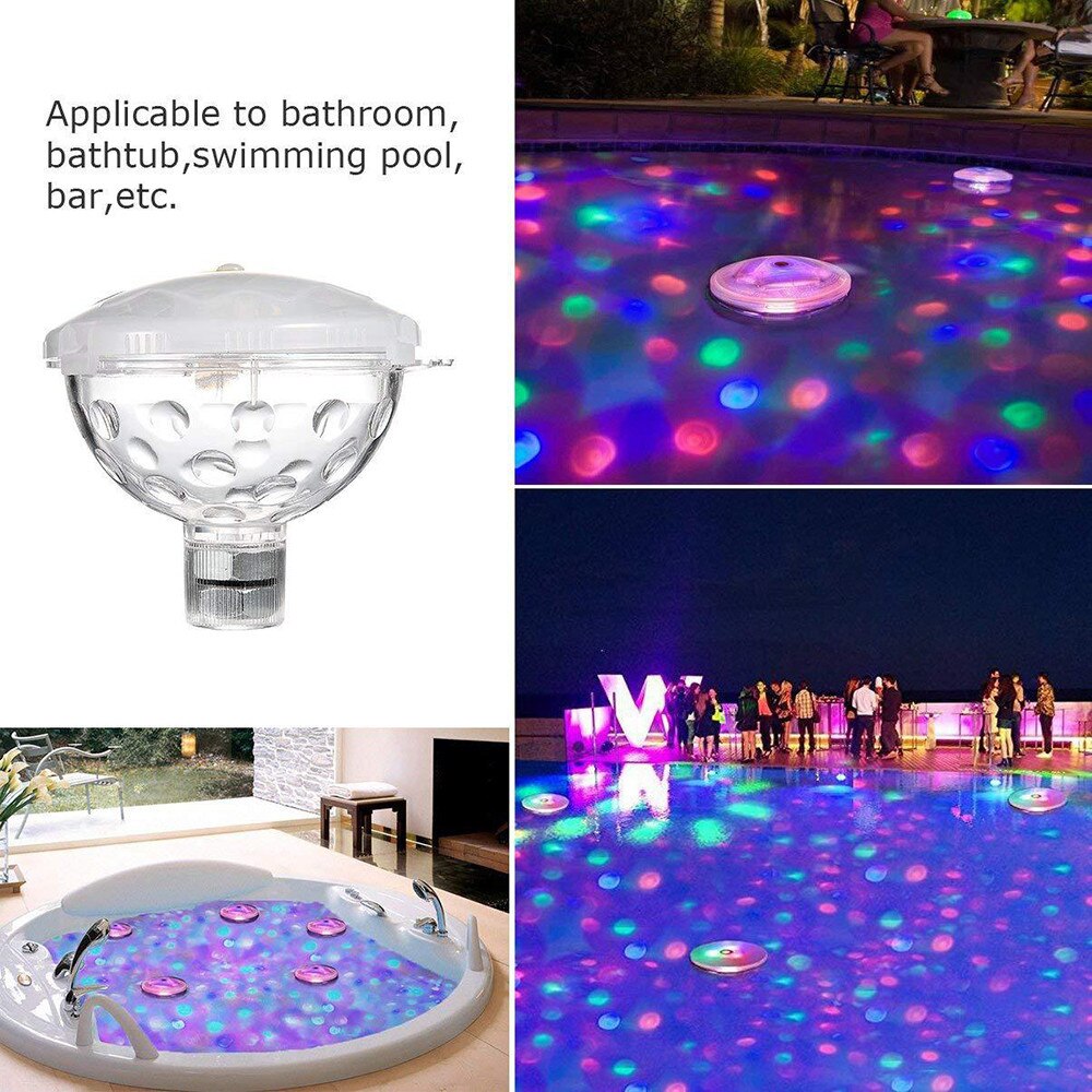 Floating Underwater Light RGB Submersible LED Disco Light Glow Show Swimming Pool Tub Spa Lamp Bath Light