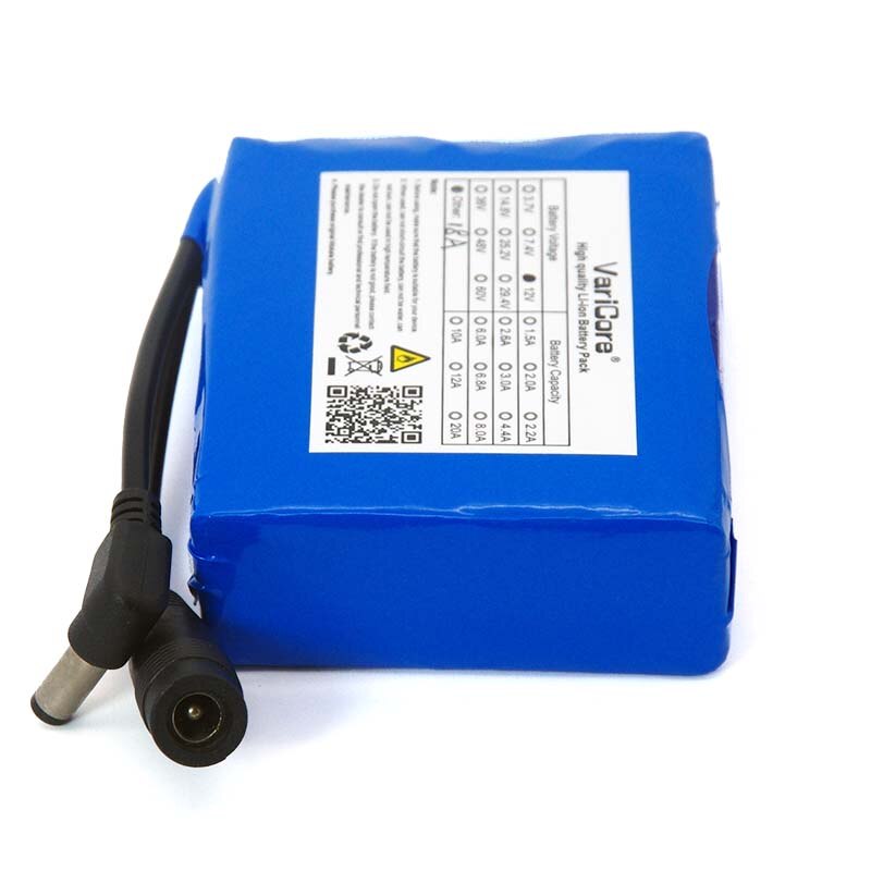 12.6V 18000mAh Polymer lithium battery pack 12v 18ah for LED light alarm CCTV Cam Monitor DC 5.5*2.1mm + 1A Charger