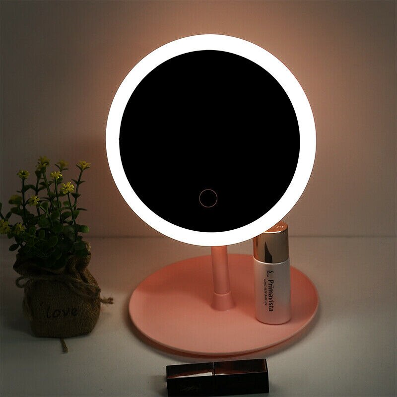Makeup Mirror Folding Magnifying Lighted Led Vanity Mirror Travel Compact Mirrors USB Charging LED Cosmetic Vanity Table Lamp