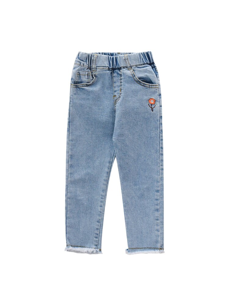 Borduren Bloem Jeans Voor Meisjes Herfst Herfst Kinderen Gat Gebroken Jeans Voor Meisjes Kid Denim Broek Meisjes Jeans 2 4 5 6 7 8 Jaar