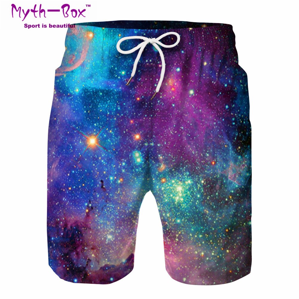 Zomer Mannen Strand Shorts Water Sport Broek Starry 3D Print Galaxy Surfen Shorts Mannelijke Badmode Losse Surf Board Trunks badpak