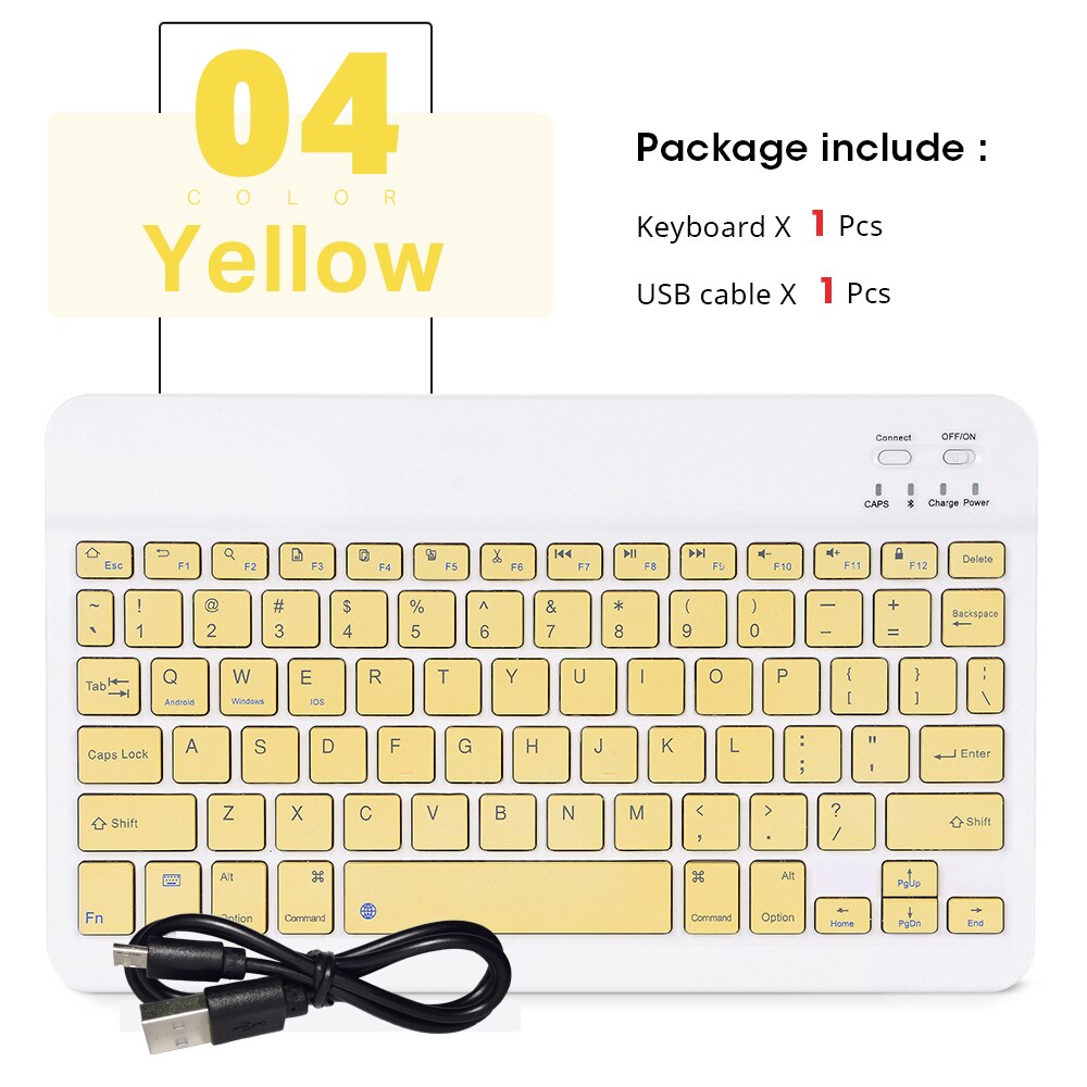 Tragbare Mini Drahtlose Bluetooth Tastatur und Maus Für Tablet Laptop Smartphone iPad IOS Android Telefon Russisch Spanisch Arabisch: Yellow-no mouse