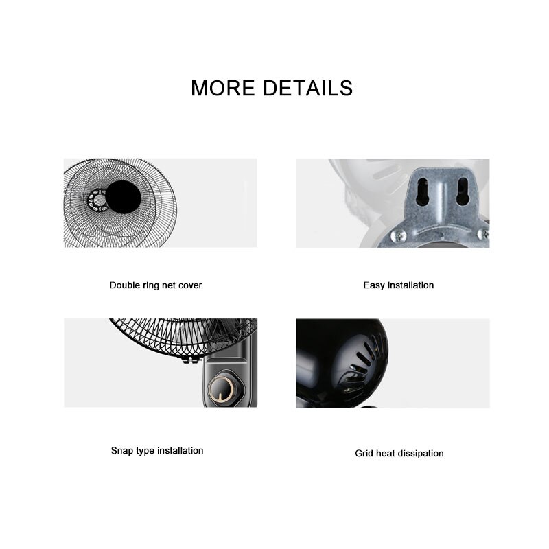 Wall-Mounted 5 Blades Electric Fan Air Cooler Fans Electric Fan Multifunction Household 16 inch Wall hanging Air Conditioner Fan