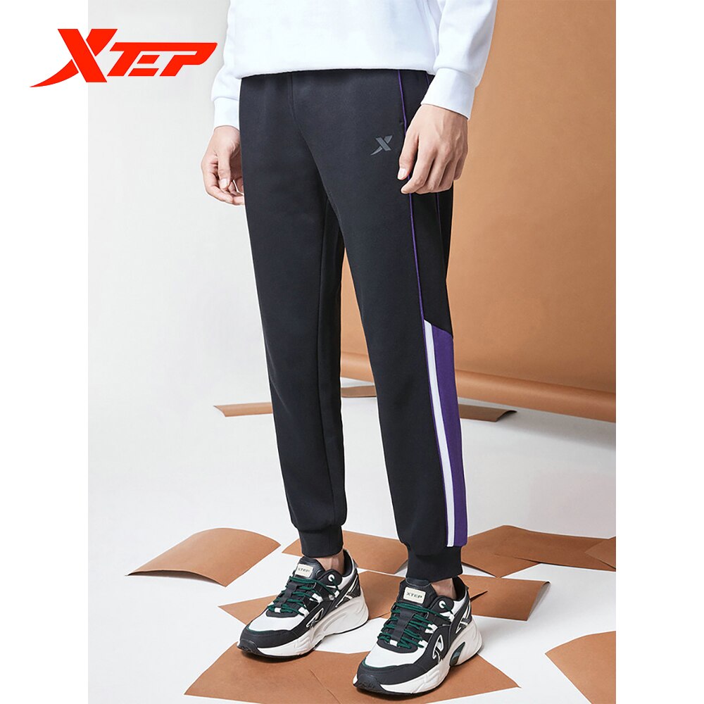 Xtep sports life pants 2020秋のメンズルーズ通気性ニットパンツステッチカジュアルパンツ880329630096