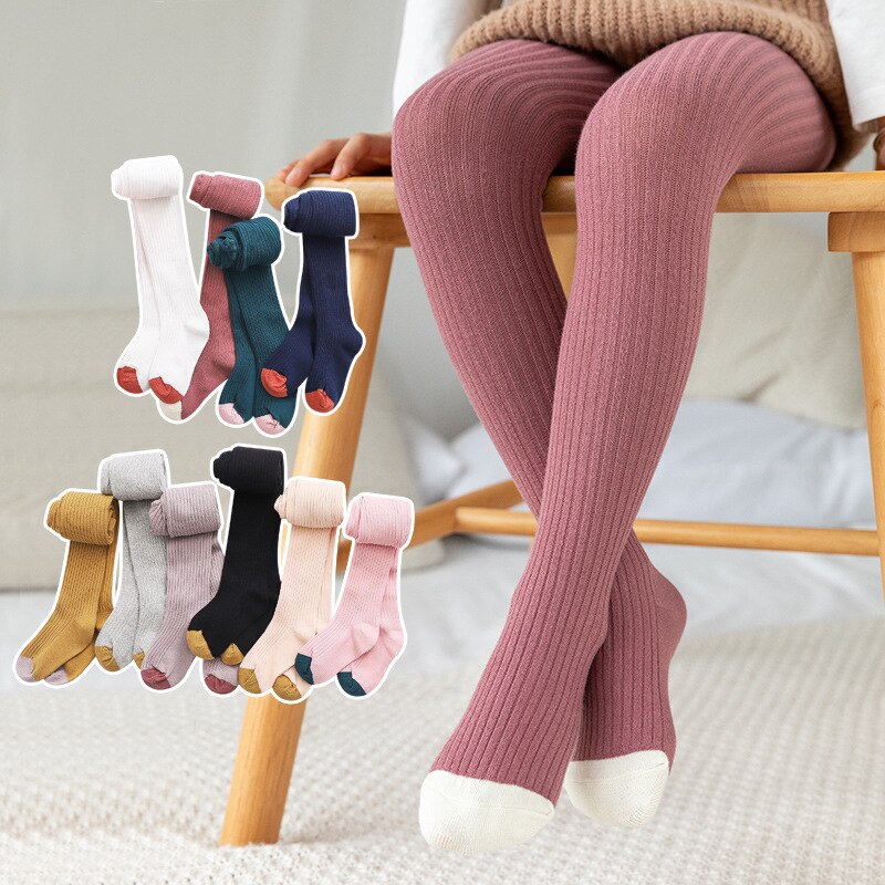 1 2 3 4 5 6 7 8 anos menina collants bebê meias outono inverno quente criança meia-calça kidscotton calças meninas bonitos kf040