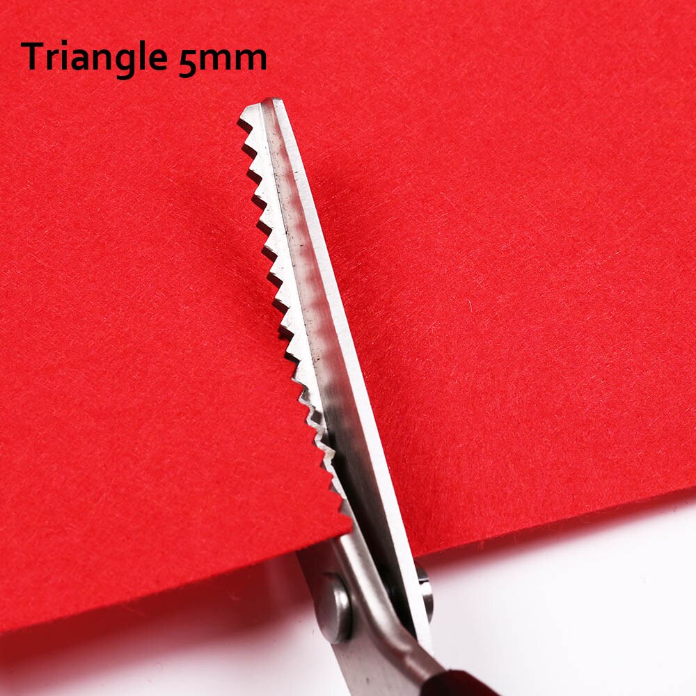 INNE Tailor Scissors Needlework Sewing Scissor Fabric Zigzag Shape Craft With Round Triangular teeth Tooth DIY Shears Leather: Triangle 5mm