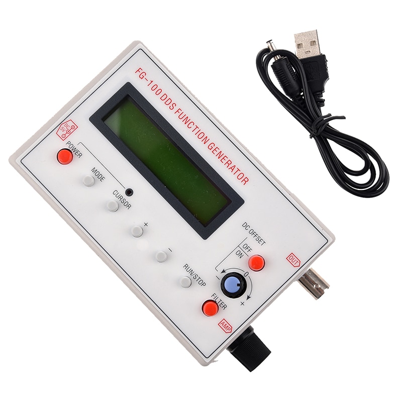 DDS Signal Generator 1602 LCD Display 1Hz-500KHz Functional Sine Triangle Square Frequency Sawtooth Wave Waveform