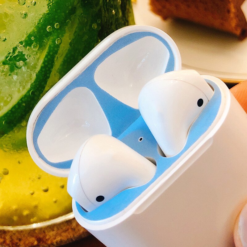 Per Airpods a prova di Polvere Adesivo di Colore Puro/Modello Dust Guard Pellicola Protettiva