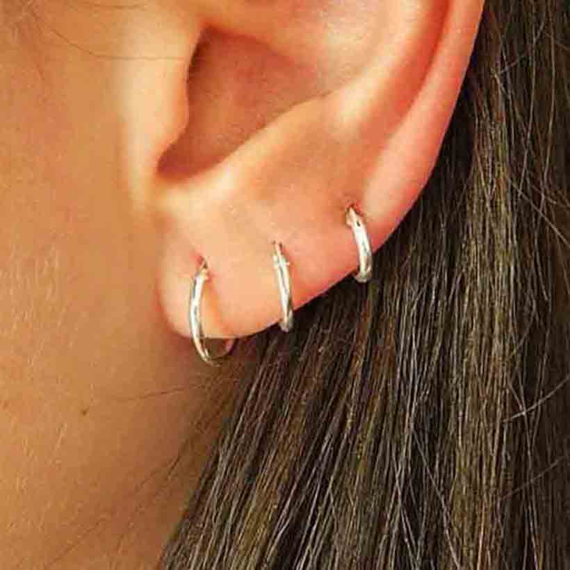 6pcs/set Hoop Earrings For Women Men Alloy Punk Stainless Steel Earings Female Circle Ear Rings Trendy