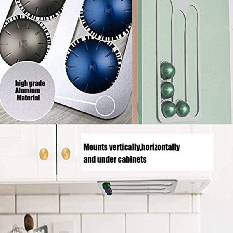 Soporte para cápsulas de café Nespresso Vertuo, estante de almacenamiento montado en la pared para cápsulas de café, capacidad: 17