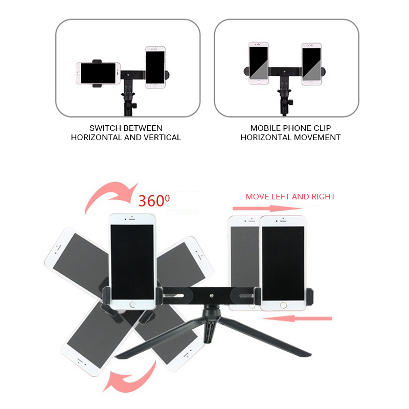 1 Uds soporte de Flash doble portátil soporte de zapata soporte de montaje para trípode cámara DSLR soporte de Flash doble para luz de vídeo