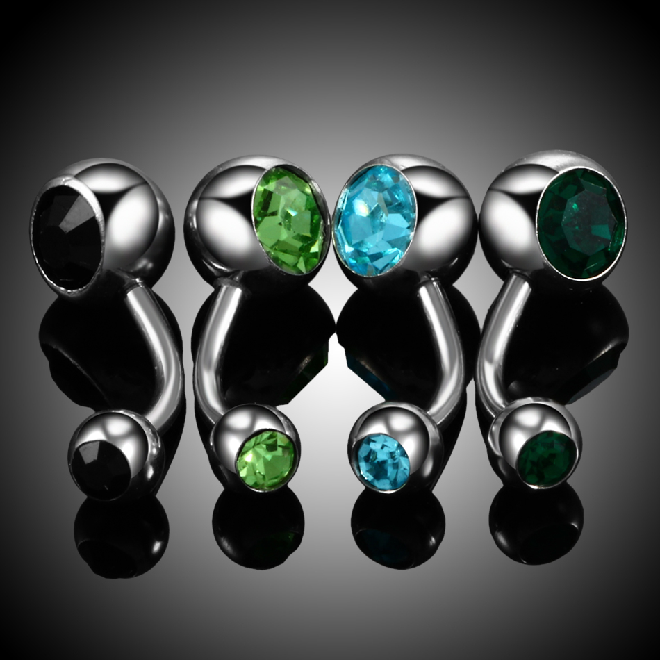 Piercings de Ombligo de acero inoxidable para hombres y mujeres, pendientes de Ombligo, anillos gemas, Piercing de Ombligo, joyería de cuerpo Punk, 10 piezas