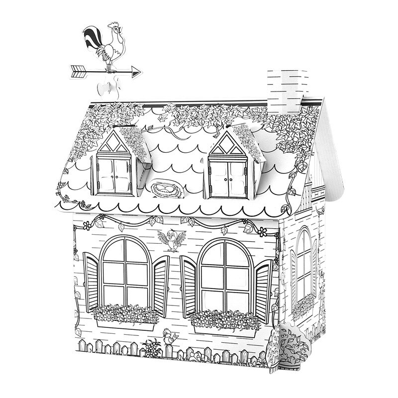 Juguetes de dibujo para niños Diy Casa de Graffiti coloreada con bolígrafo de 6 colores artesanías pintadas a mano creativas juguetes de educación temprana para niños