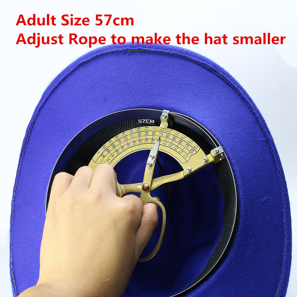 Retro Turquoise Yellow Crystal Band Parent-child Unisex /Kid Wool Wide Brim Cowboy Western Hat Cowgirl Bowler Cap (57cm/54cm)
