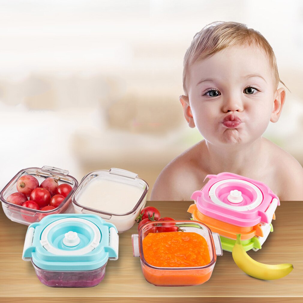 Babyvoeding Doos Snack Doos Transparant Vriezer Foto Kleur Baby Vacuüm Servies Met Deksel Verse Vacuüm Melkpoeder Doos