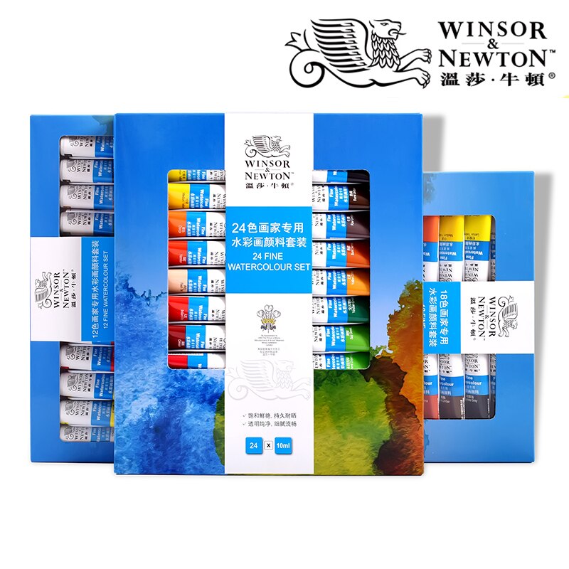 Winsor & Newton Aquarellen Acryl Olieverf Set 12/18/24/36 Kleuren 10Ml Tube Rijke Pigmenten Blijvende Voor Beginners Student