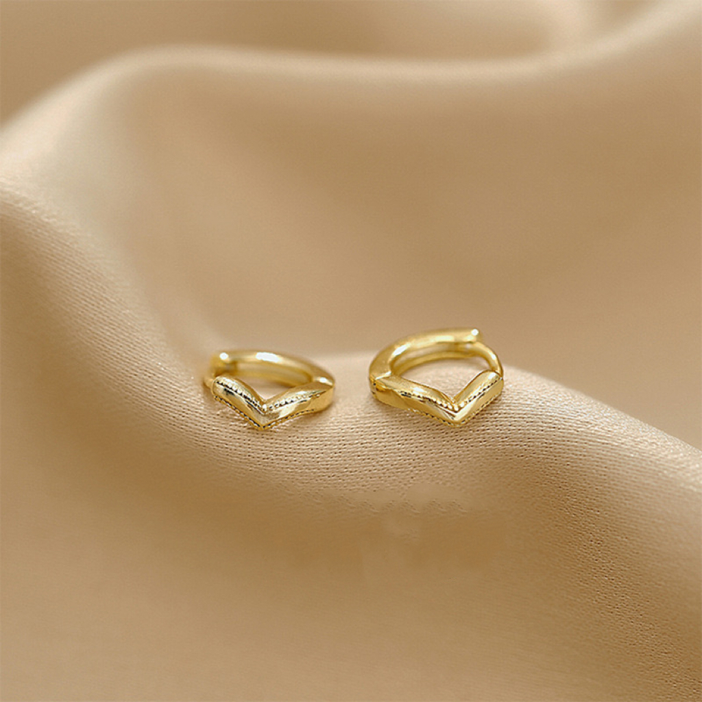 Aros Huggie de acero inoxidable para mujer, aretes pequeños y delicados de Color dorado clásico, joyería minimalista de estilo coreano, pendientes de para mamá: Rodio plateado