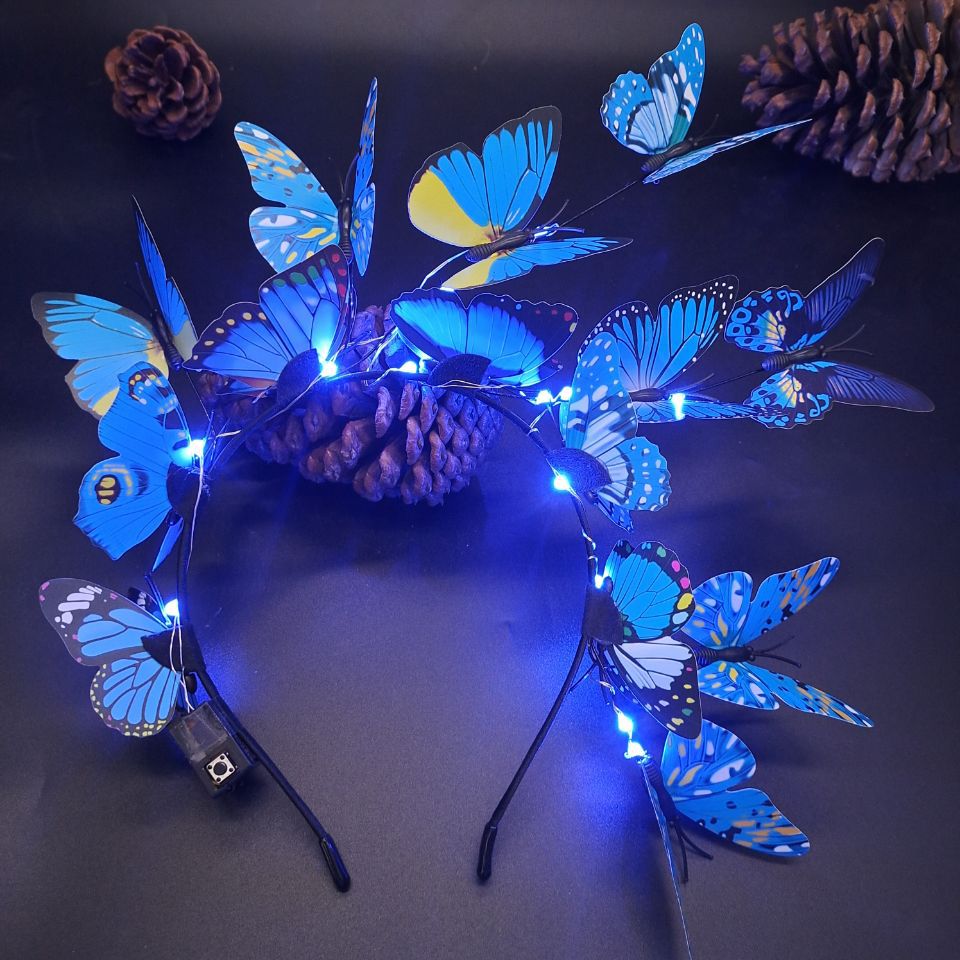 Diadema de cuento de hadas con luz LED para niña y mujer, diadema Retro para el pelo, Festival, boda, accesorios de