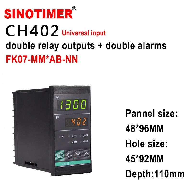 48*96mm Digital PID Temperature Controller CH402 Relay Output Without Sensor Vertical: FK07-MM-AB-NN