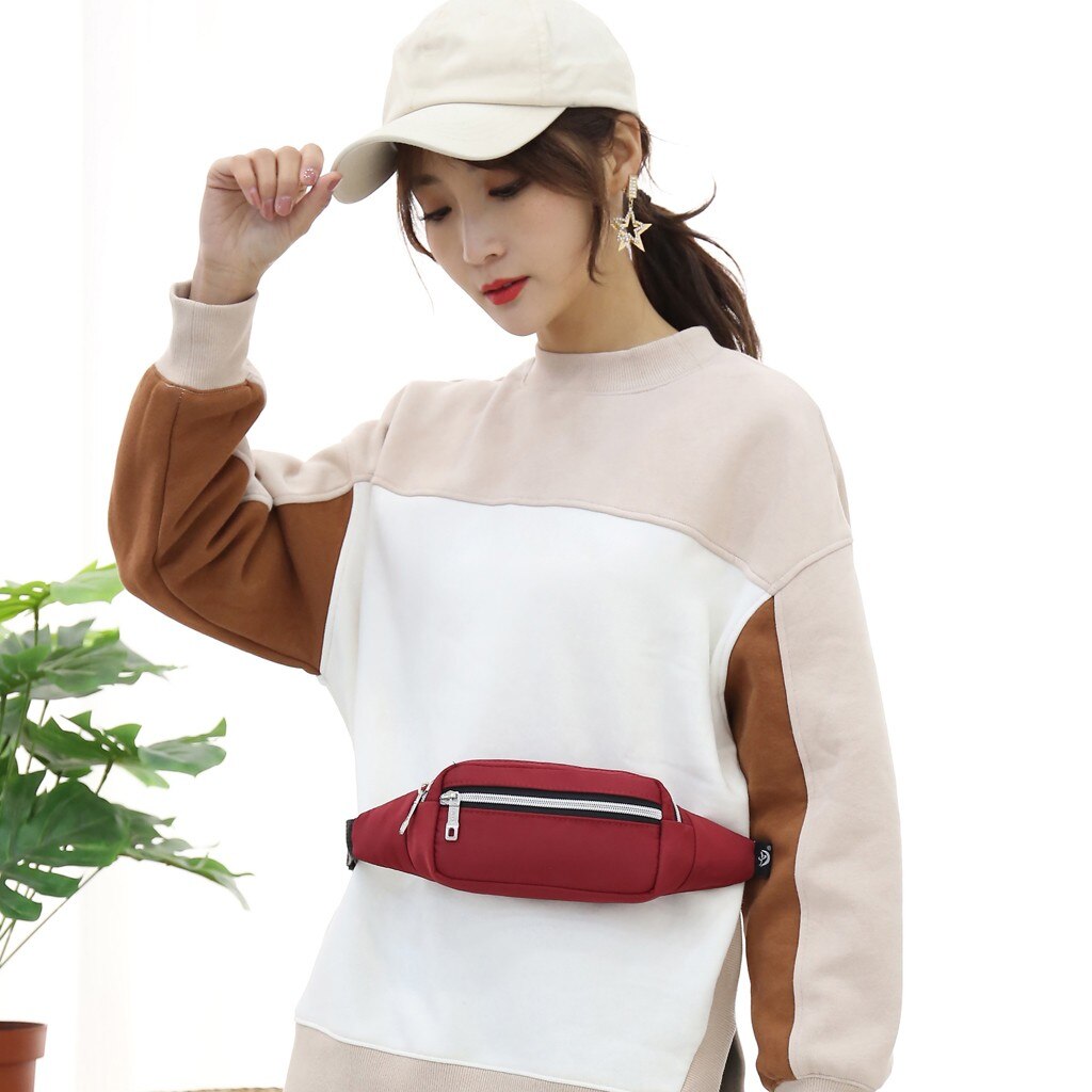 Pure Kleur All-Match Simple Vrouwen Heuptas Outdoor Sport En Vrije Tijd Draagbare Multifunctionele Borst Tas Telefoon Zak # P30