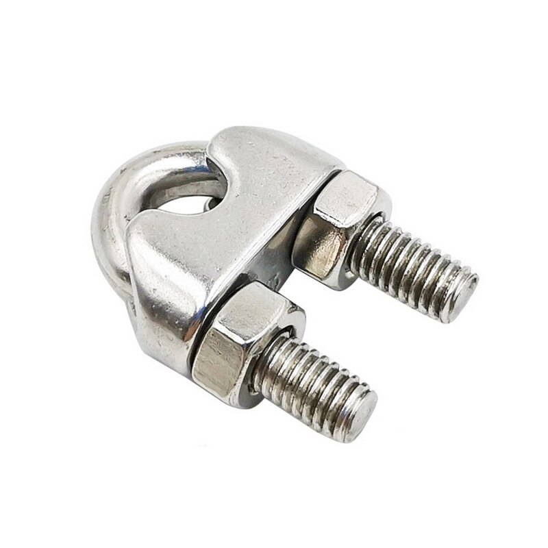 Stainless Steel Wire Rope Cable Clip Stainless steel construction rust corrosion resistant 2Pcs