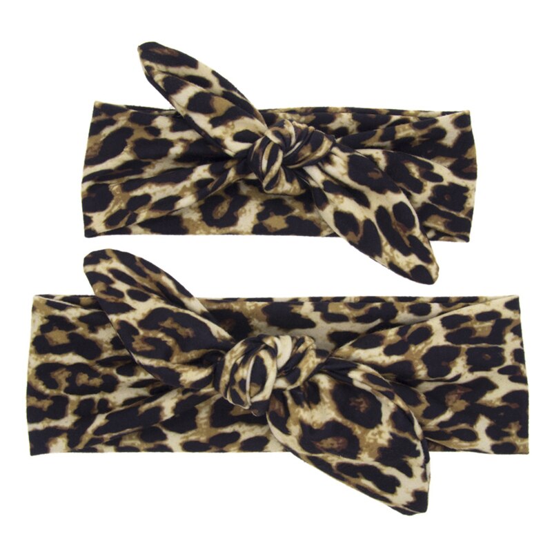 Blumen-haarreif für murmeln und Art, murmeln-tochter-haarreif-einstellen, haarreif mit knoten, hasenohren-haaraccessoires, kmha 03: Kmha 03- Leopard