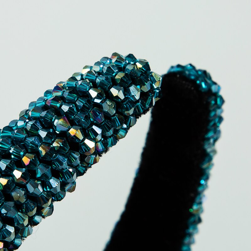 Delicate Glanzende Kleurrijke Ab Kleur Crystal Hoofdband Voor Vrouw Elegante Dikke Spons Haarband Bruids Bruiloft Haaraccessoires