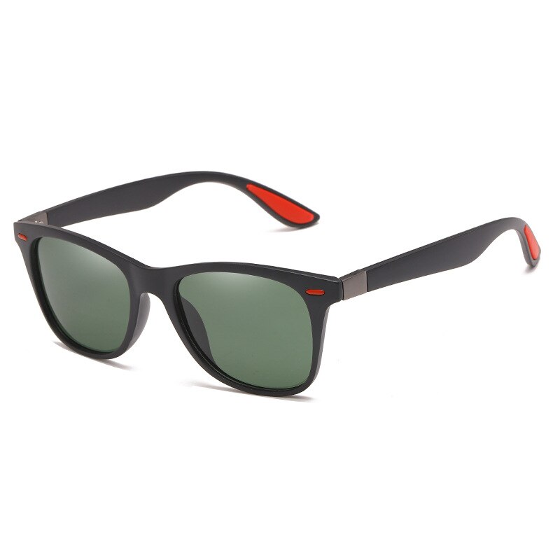 Polariserede solbriller mænd kvinder klassiske firkantede plastkørsel solbriller mandlige sorte solbriller  uv400: C1 grønne