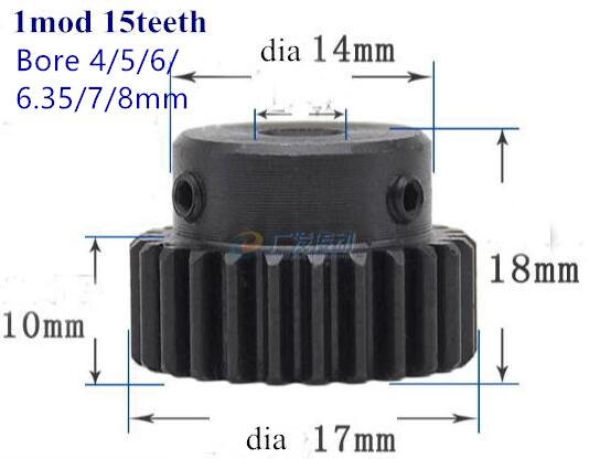 3Pcs/lot 1Mod 1 Modulus High Precision Gear Rack steel 10*10*1000mm + 3Pcs 1M 17teeth pinion 15tooth pinion 16tooth pinion