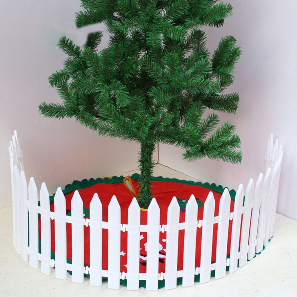 Indoor Home Plastic Courtyard Christmas Tree Fence Garden Guardrail White PVC Decorative Barrier