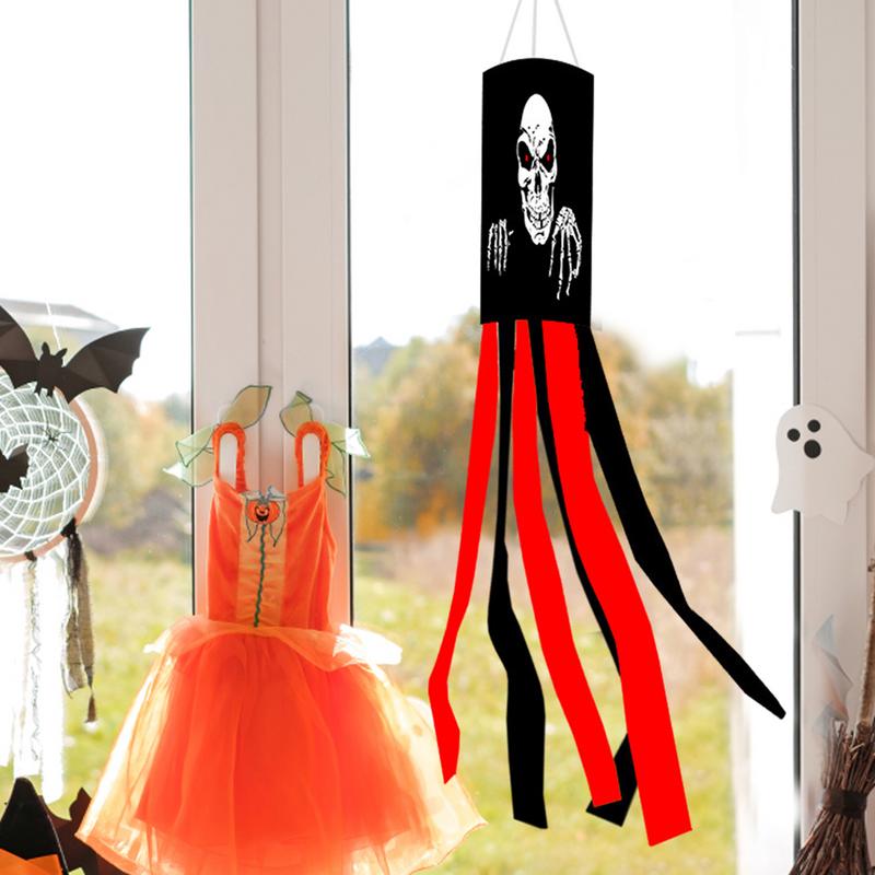 Halloween Windsock Flag Halloween Wind Lamp Ghost Sock Decorations Outdoor 39 In Compact Size Ghost Windsocks Decorations
