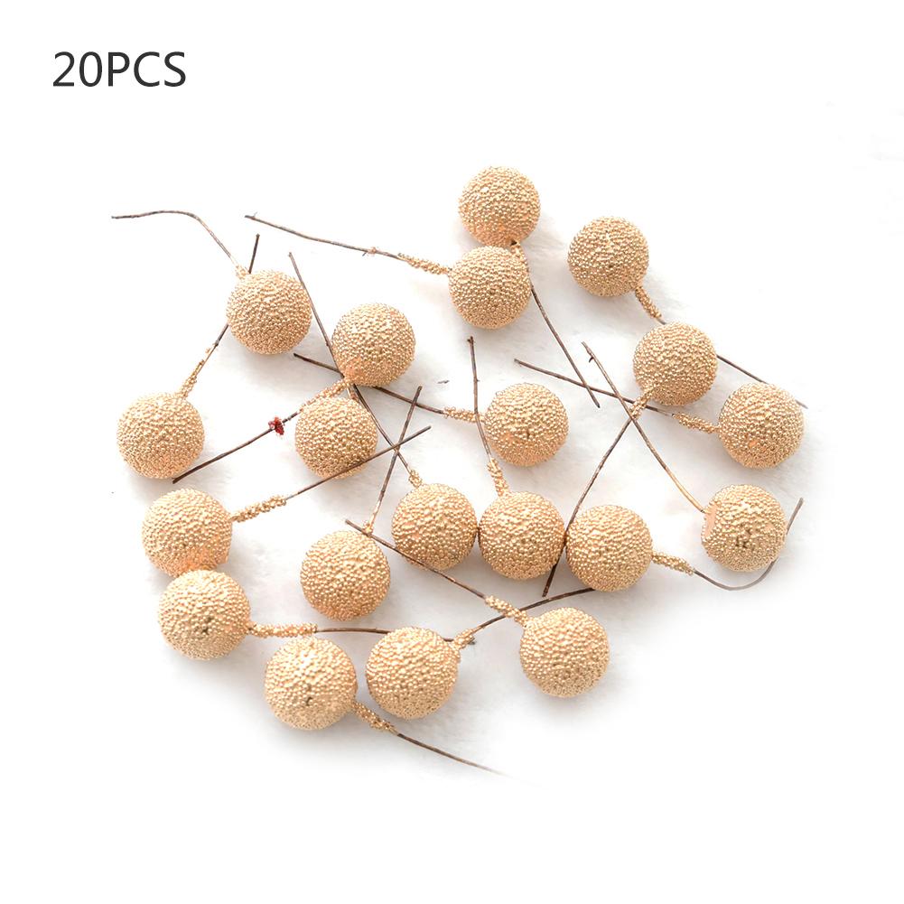 20 stuks/pak kleine kunstbloemen, fruitkersen, kerst, plastic parels, bessen, jaardecoratie voor bruiloftskransen: B