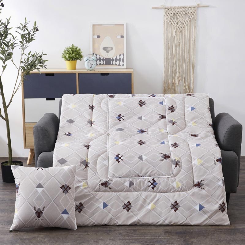 Cojín de viaje portátil 2 en 1, manta para siesta, colcha, almohada plegable cuadrada, sofá, cama, oficina, coche, decoración del hogar